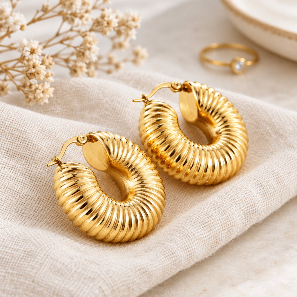 Textured Hoop Earrings