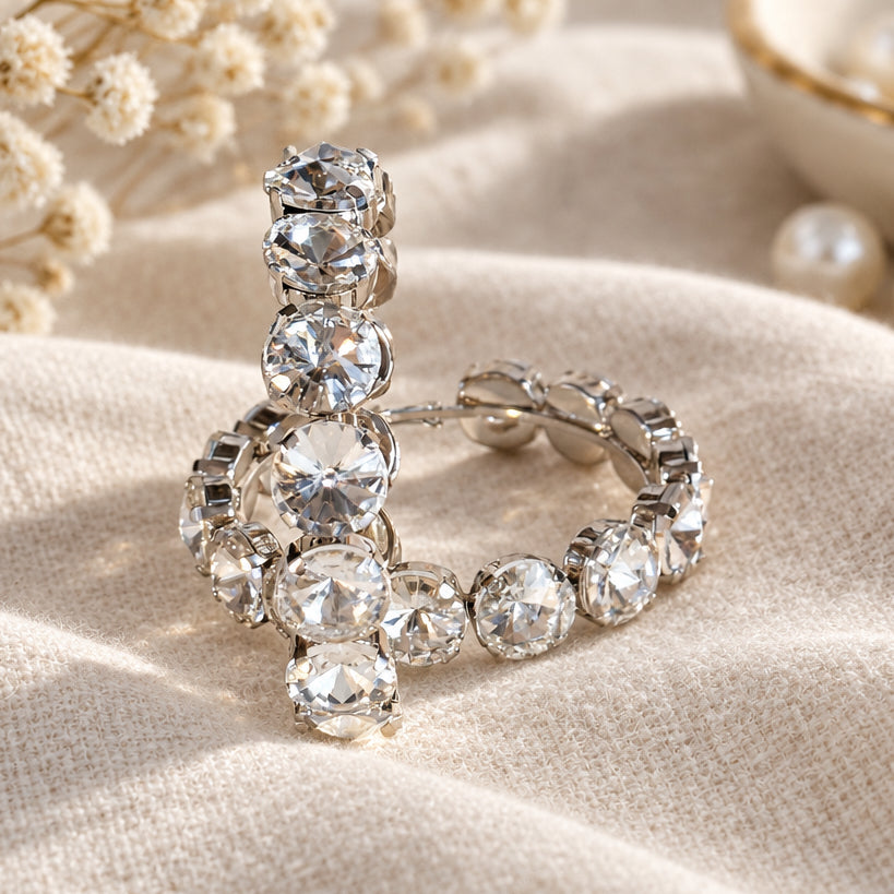 Mega Crystal Hoops
