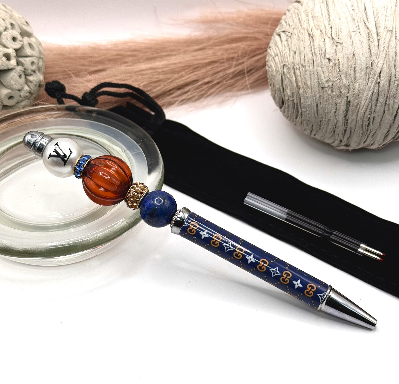 ZP) Blue/Tan LV Pen