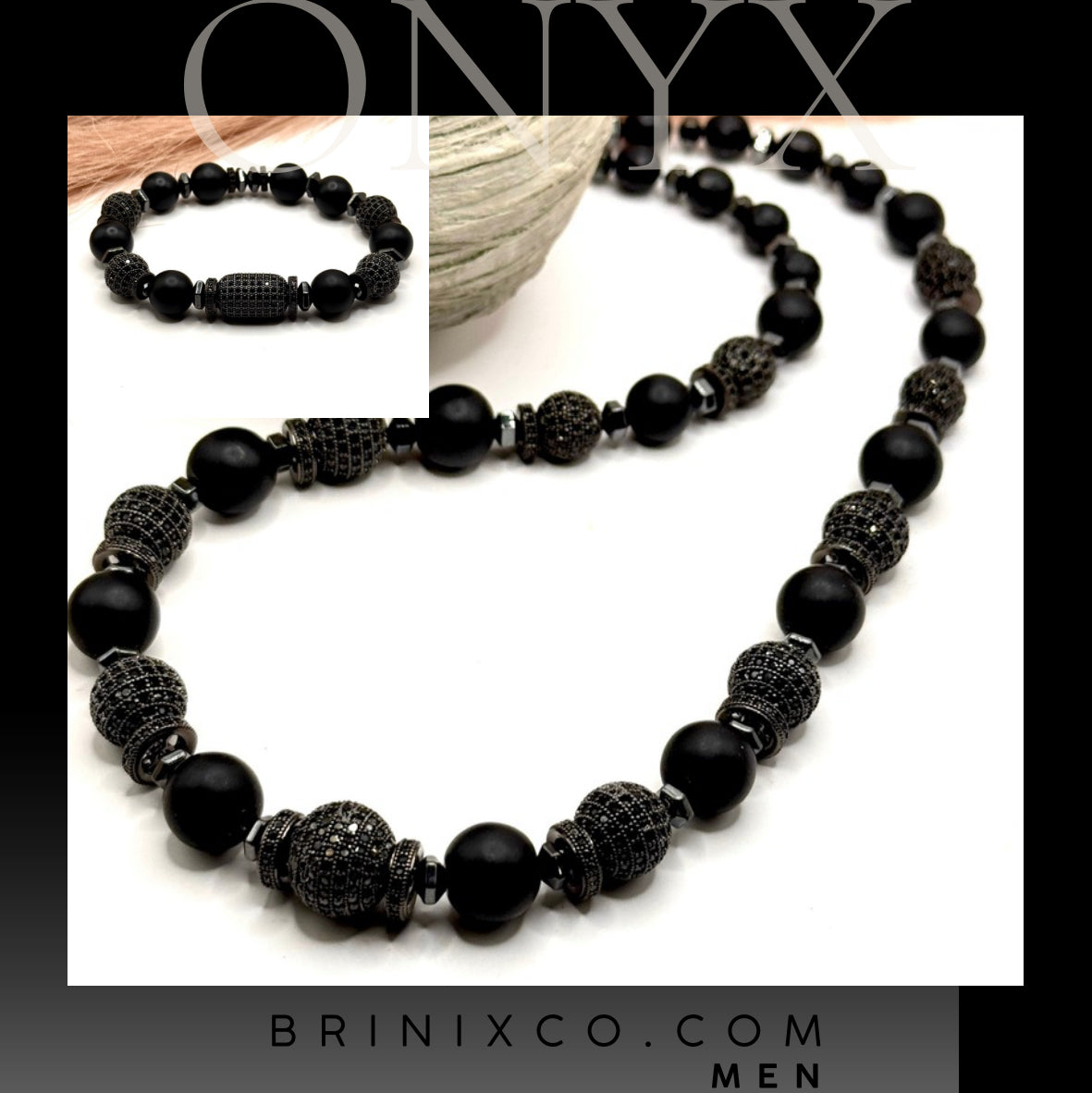 MN) Matte Onyx & Pave