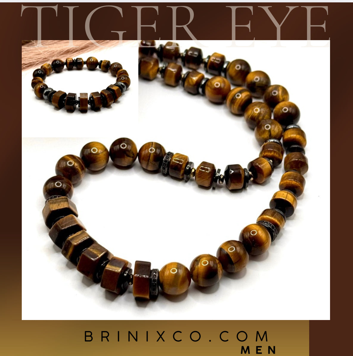 MN) Tiger Eye Necklace Set