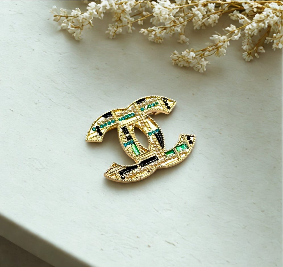 Z) CC Turquoise Brooch