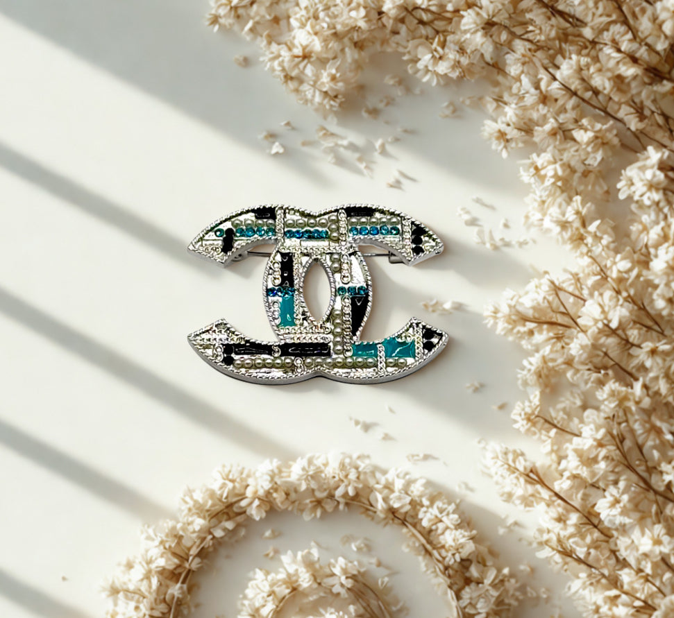 Z) CC Turquoise Brooch