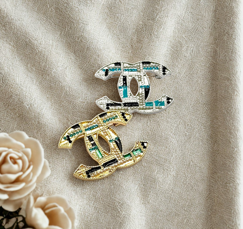 Z) CC Turquoise Brooch