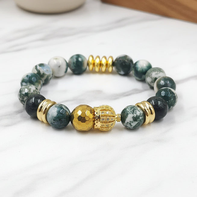 MS) King Me - Moss Bracelet