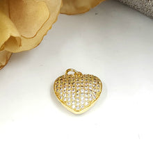 Load image into Gallery viewer, Z) Hollow Pave Heart Charm
