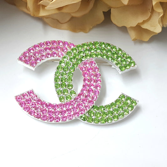 Z) CC Pink & Green Brooch