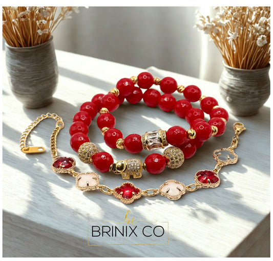 AR) Red & White Small Clover Box Set