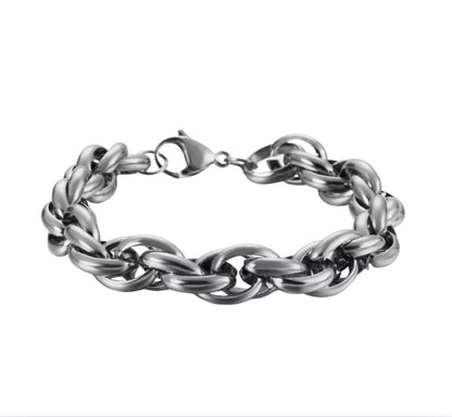 MT) Interlock Link Chain Bracelet