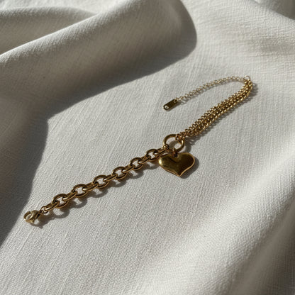 MT) Heart & Chain Bracelet
