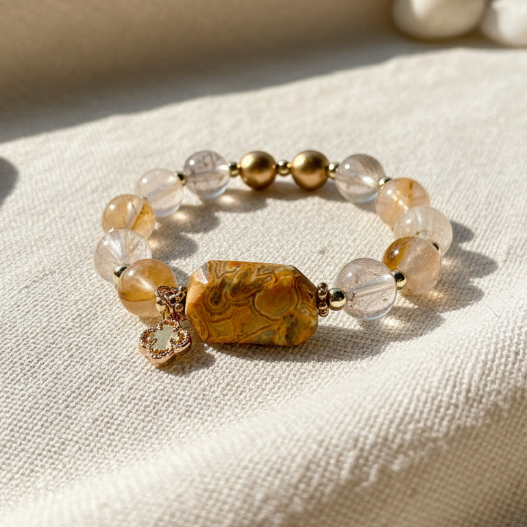 AY) Crazy Lace Clover Bracelet
