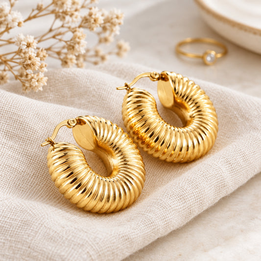 Textured Hoop Earrings