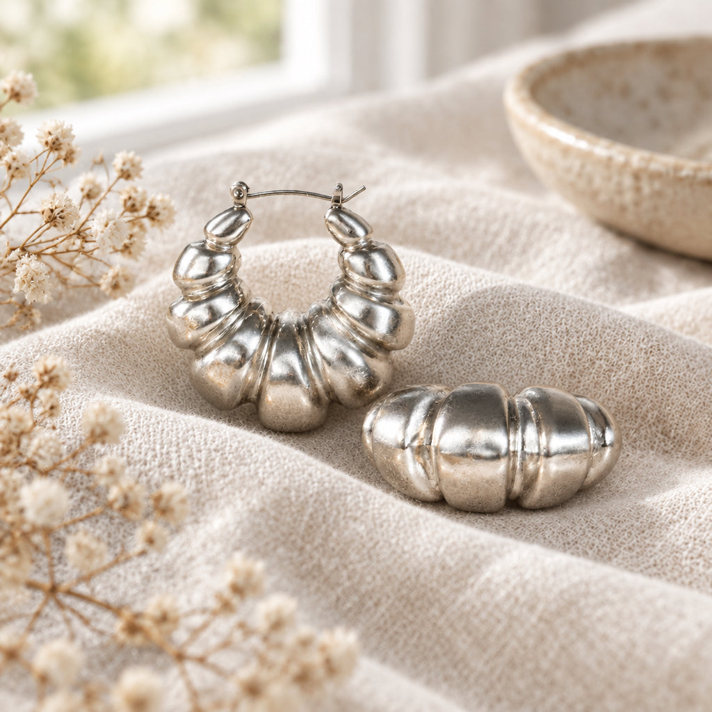 ER) Statement Silver Hoop Earrings