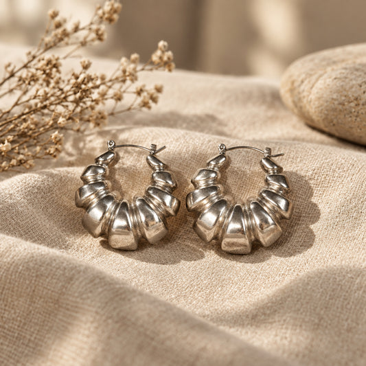 ER) Statement Silver Hoop Earrings