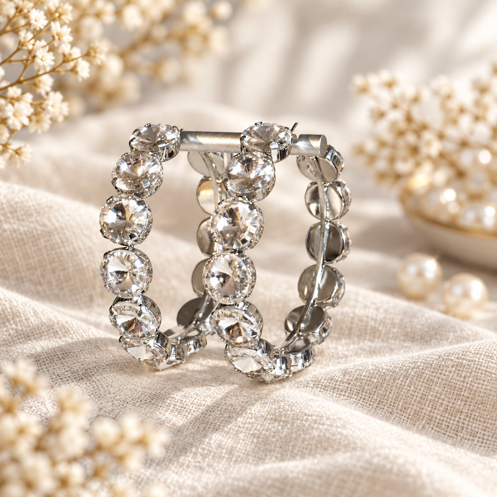Mega Crystal Hoops