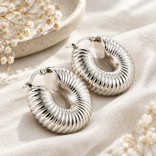 Textured Hoop Earrings