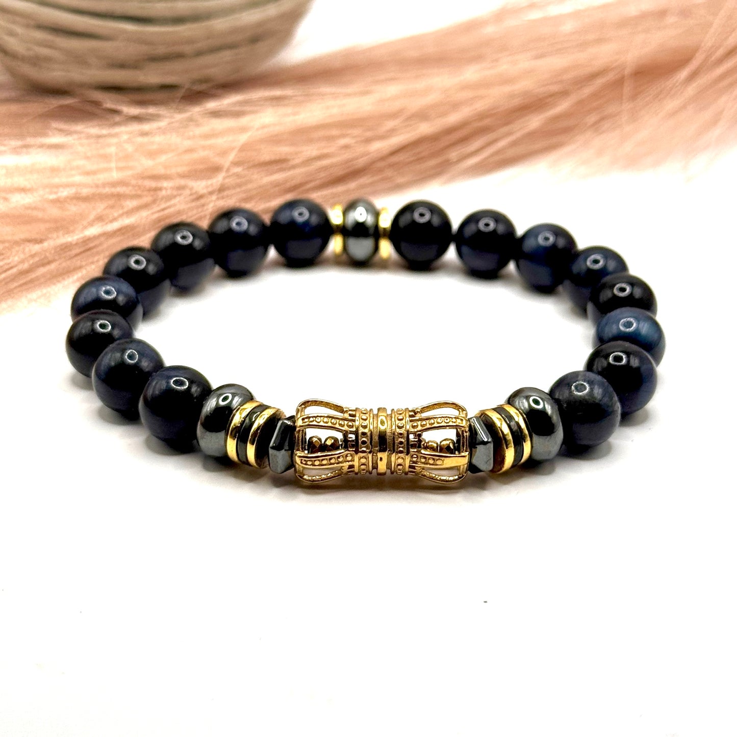 MS) King Me - Navy Tiger Eye