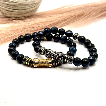 MS) King Me - Navy Tiger Eye