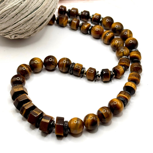 MN) Tiger Eye Necklace Set