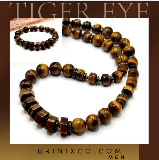 MN) Tiger Eye Necklace Set